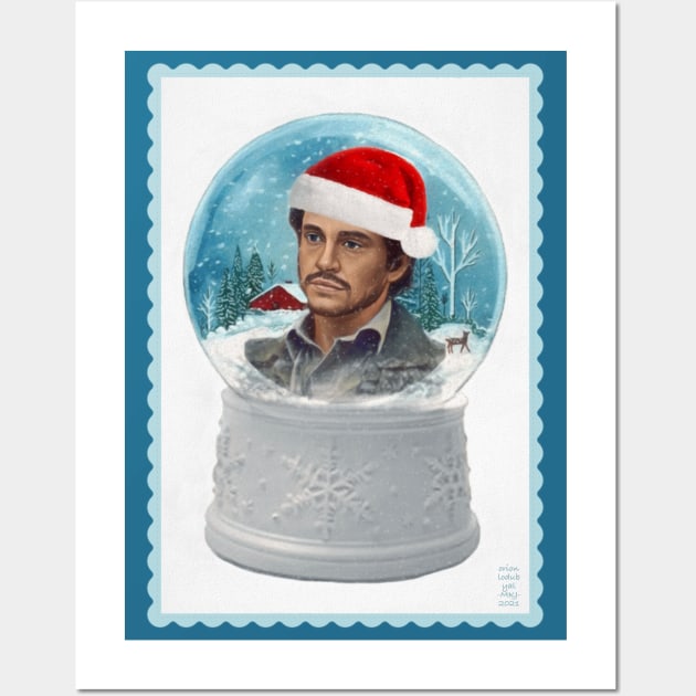 Annoyed Will Graham in Winter Snow Globe with Santa Hat Wall Art by OrionLodubyal